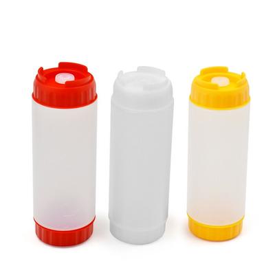 Doppelkopfsqueeze-Flasche 16oz 20oz 24oz First In First Out Squeeze-Flaschen Große Kapazität Plastik-Salatdressing-Flasche