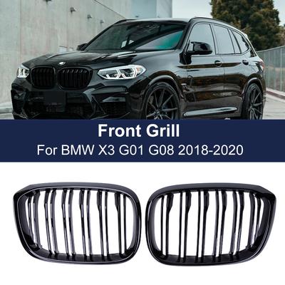 Přední mřížka ledvinky s dvojitými lamelami Pro BMW 3 4 X3 X4 G01 G02 G08 18-21 Vysoká kvalita Závodní mřížky Styling auta