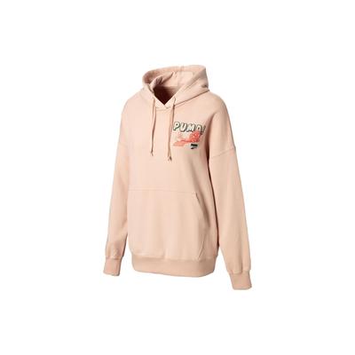 Puma Downtown Series Buchstabenaufdruck Pullover Hoodie Damen Hoodies Rosé-Pink 537652-47
