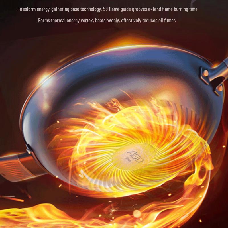 Aishida 32cm Titanium Crystal Non-stick Wok