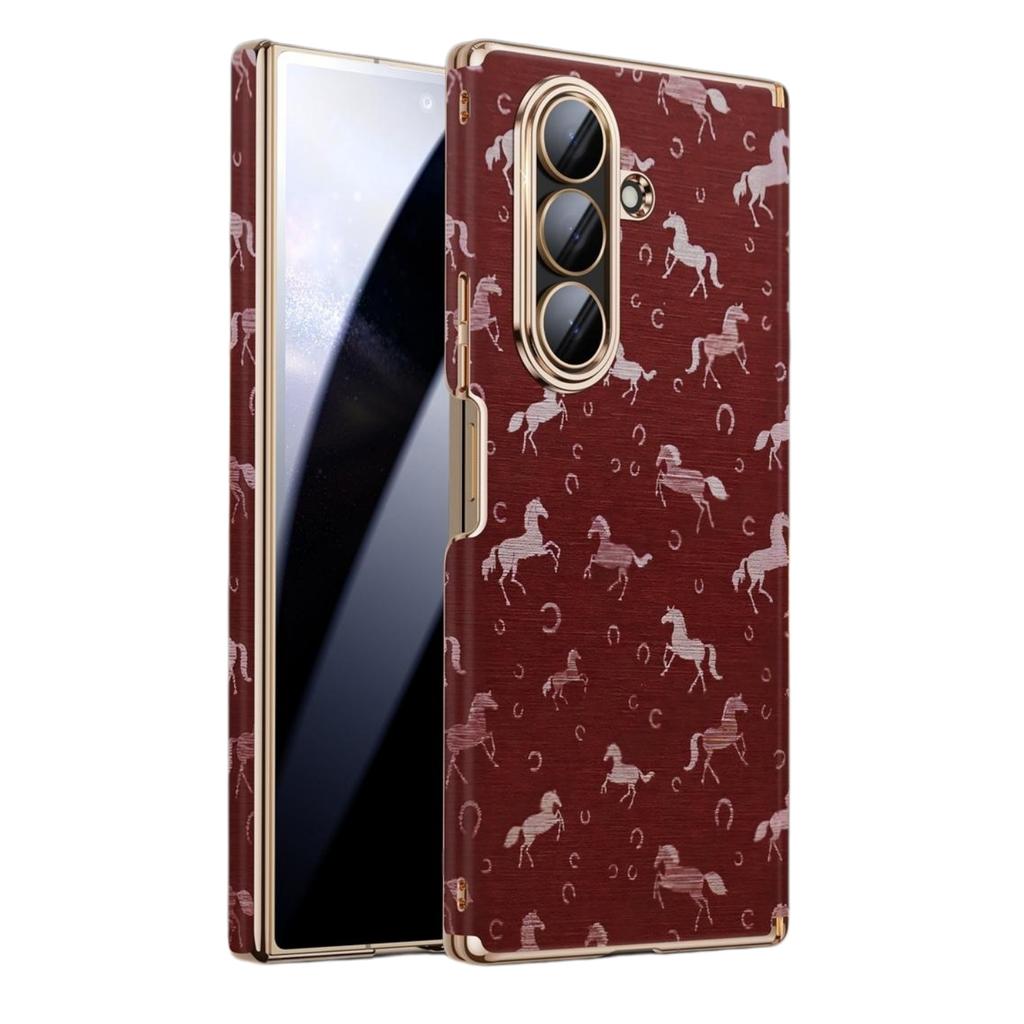 Applicable To Samsung W11 Mobile Phone Case Leather Zfold 1.11 Million Horse Pentium W11 Double Axis Hinge Anti-drop  Case
