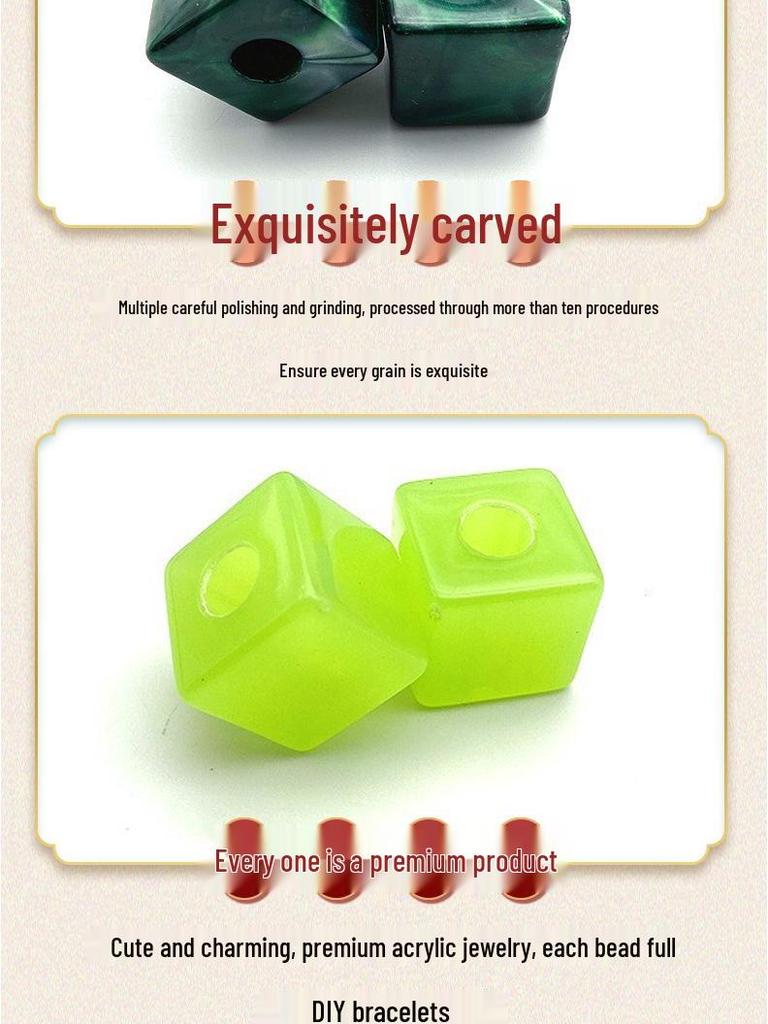 20mm Acrylic Large Hole Square Beads for DIY Jewelry, Flower Shoes, and Bag Chains