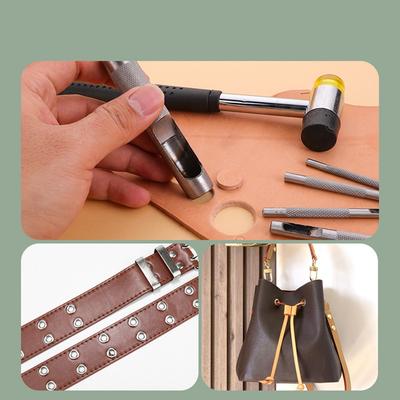 Perforatrice Antidérapante Outils pour Cuir Ensemble de Perforatrices Manuelles Perforatrice pour Cuir Convient aux Matériaux Souples Positionnement Facile