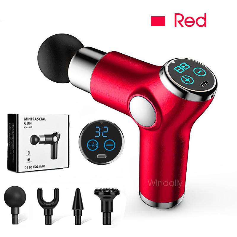 New LCD Touch Screen Massage Gun Mini 32 Speed Deep Tissue Percussion Muscle Massage Fascia Gun Pain Relief and Neck Vibrator Fitness