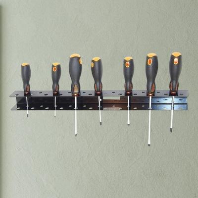 Organizér na šroubováky Držák ručního nářadí Nástěnný Kovový Víceděrový Užitkový Úložný Stojan