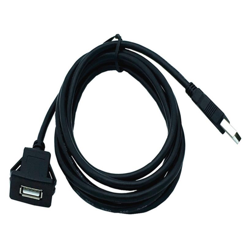 1m USB 2.0 A Male to Female Car Flush Mount Extension Cable Car Van Dashboard Flush Mount Dual USB Socket Car Accessories