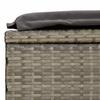 2 Person Sun Lounger with Cushions Grey Poly Rattan