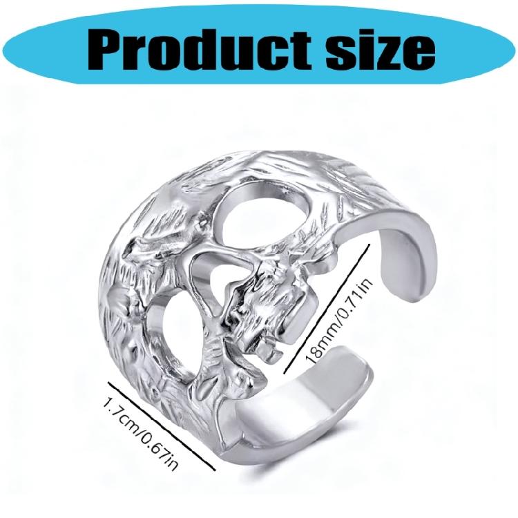 Mysterious Skeleton Mask Statement Ring Vintage Gothic Jewelry With Customizable Fit For Costume Enthusiasts