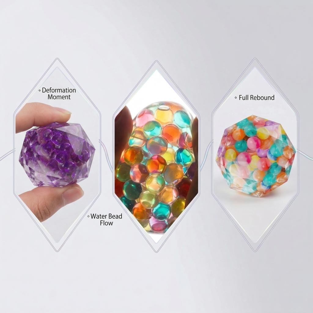 Diamond Water Drop Ball Stress Relief  Toy, Colorful Bead Grape Ball, Stress Relief Bubble Ball 2ml
