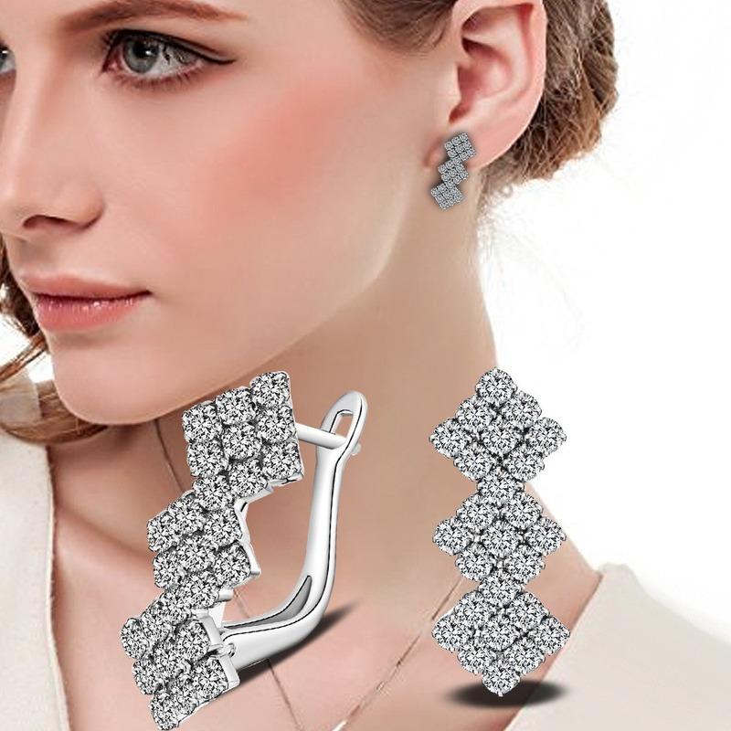 Sace Gems Classic Super Flash Zircon Earrings for Women Wedding Party Gifts