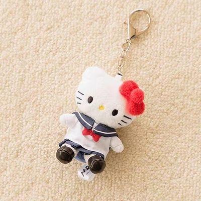 Japan Sanrio Me Collaboration Hello Kitty Uniform Plush Doll Cute Bag Pendant Decoration Keychain Ornament Gift for Friends