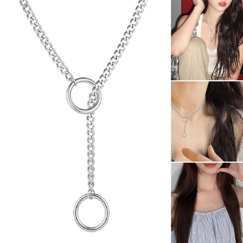 Fashionable Alloy Circle Chain Necklace Versatile Round Chain Necklace Neck Accessory For A Touch Of Punk In Any Outfit