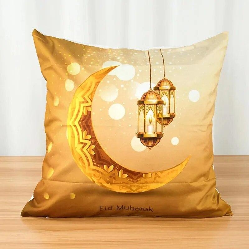 2024 Eid Mubarak Home Decoration Pillowcases Islamic Ramadan Decoration Mosque Muslim Pillowcases