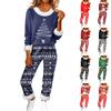 Women's Fashion Casual Homewear Fashion Casual Printed Cardigan Shirt Trousers Set