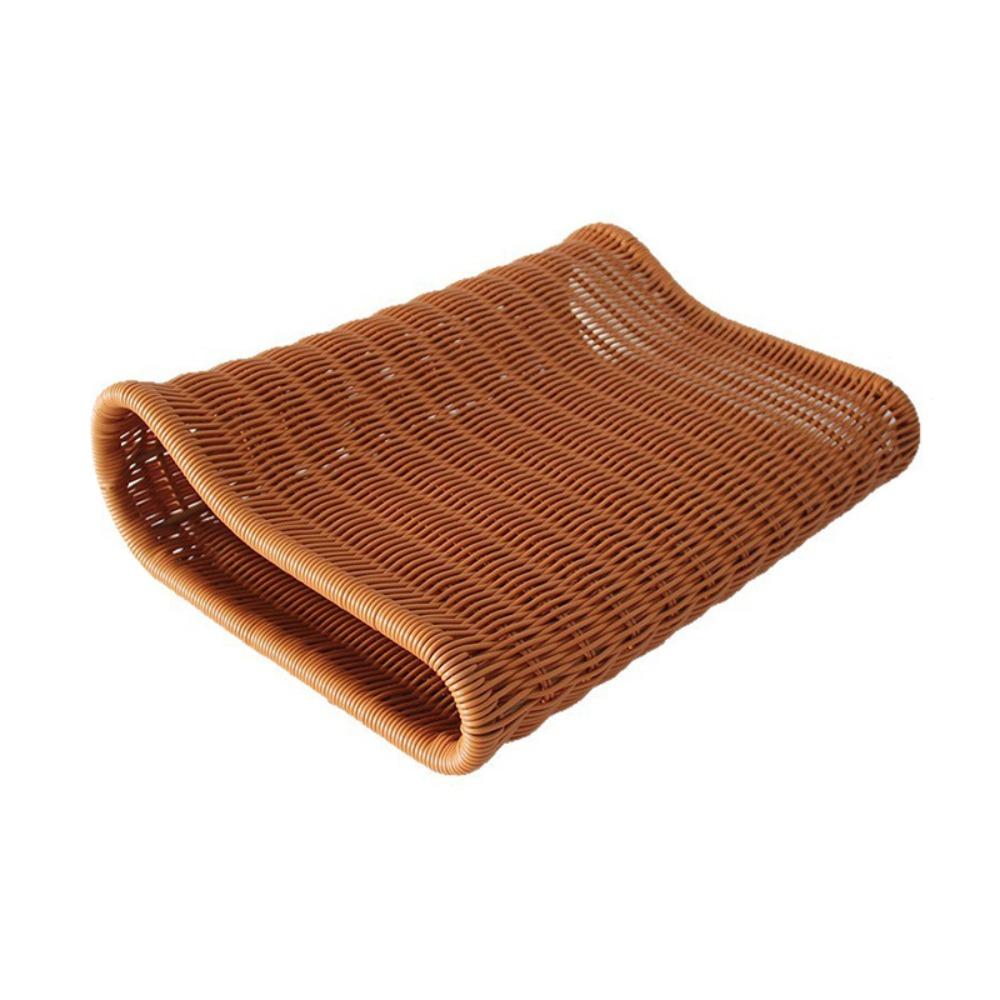 Ergonomic Curve Design Imitation Rattan Woven Pillow Handwoven Breathable Summer Cool Pillow Vintage Hollow