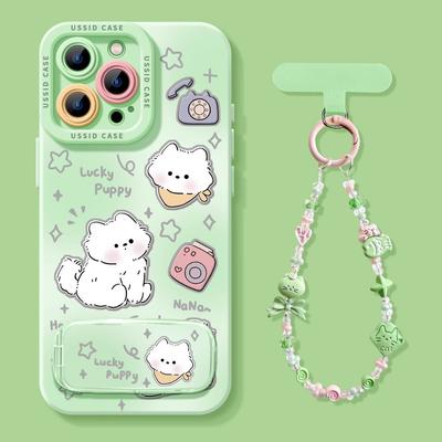 Cat Apple 16promax Mobile Phone Case 16 New Mirror Holder 15 Girl 14pro Cute 13 Silicone 12