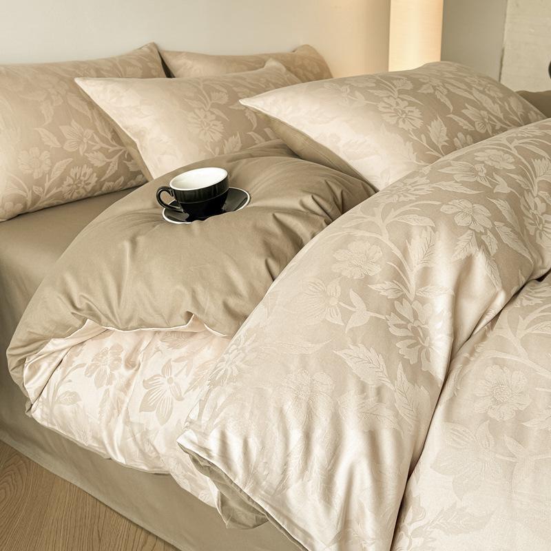 Luxury Jacquard Cotton 60s Sateen Bedding Set: Duvet Cover & Sheets