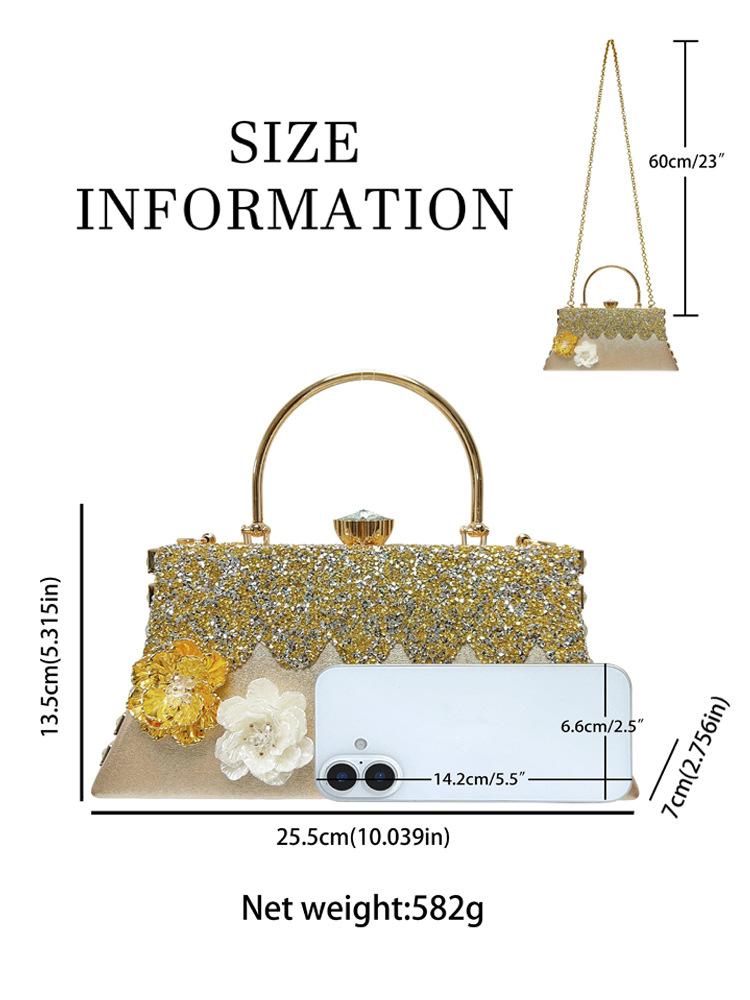 Luxury Diamond Evening Bags For Women Elegant Chain Shoulder Crossbody Bags Party Wedding Bridal Clutch Ladies Purse Handbags
