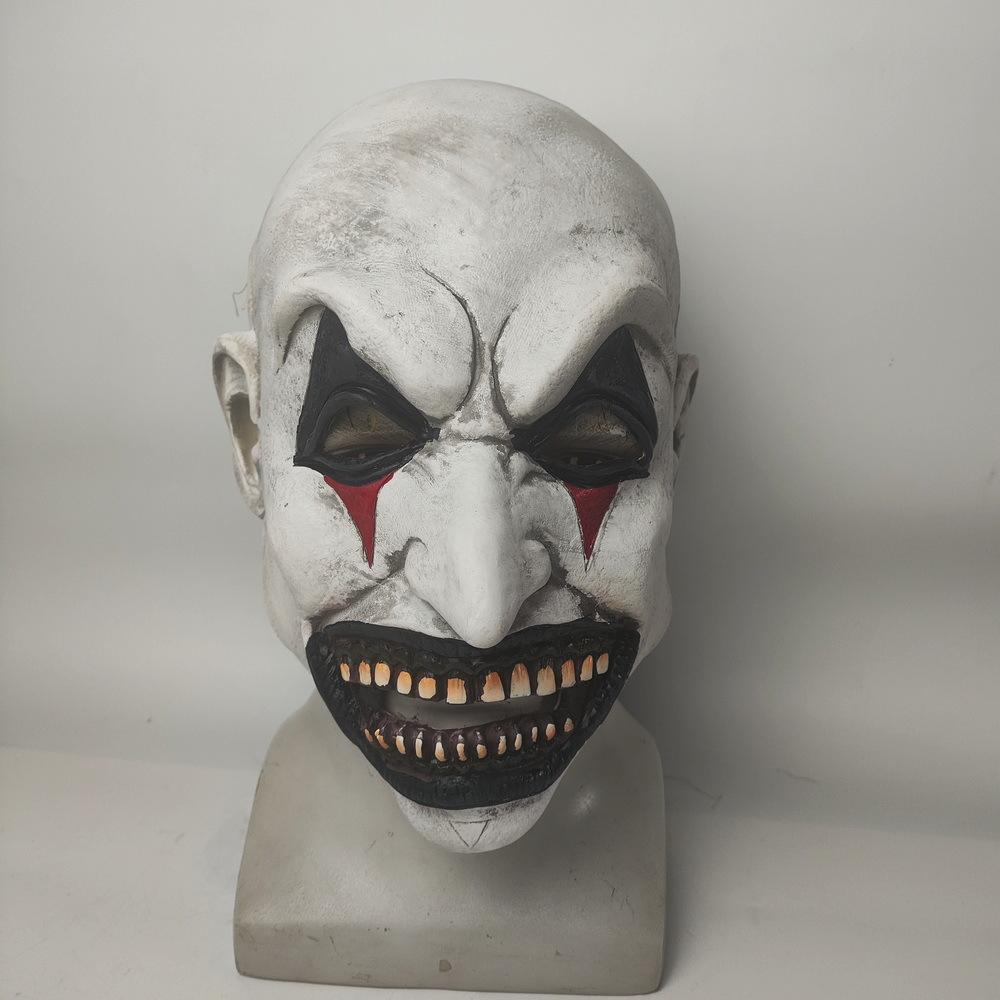 Red-haired Terrifying Clown Mask, Terrifying Hooded Clown Headgear, Halloween Horror Makeup, Buddha and Devil Mask