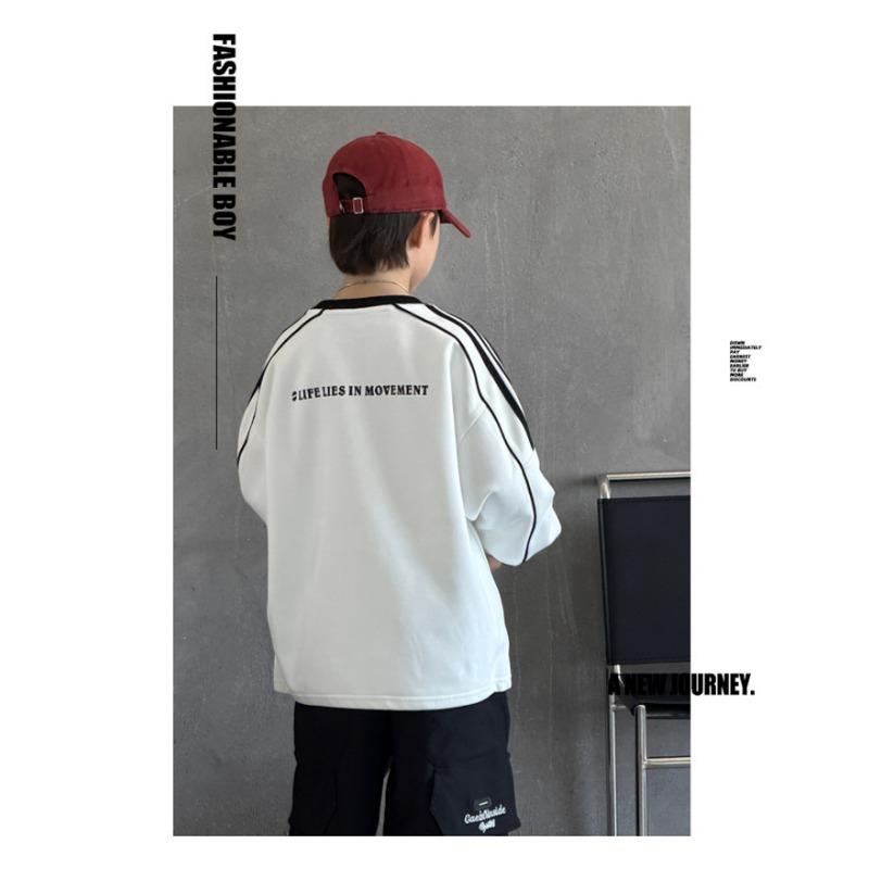 Sweatshirt à capuche tendance à manches longues pour grands garçons