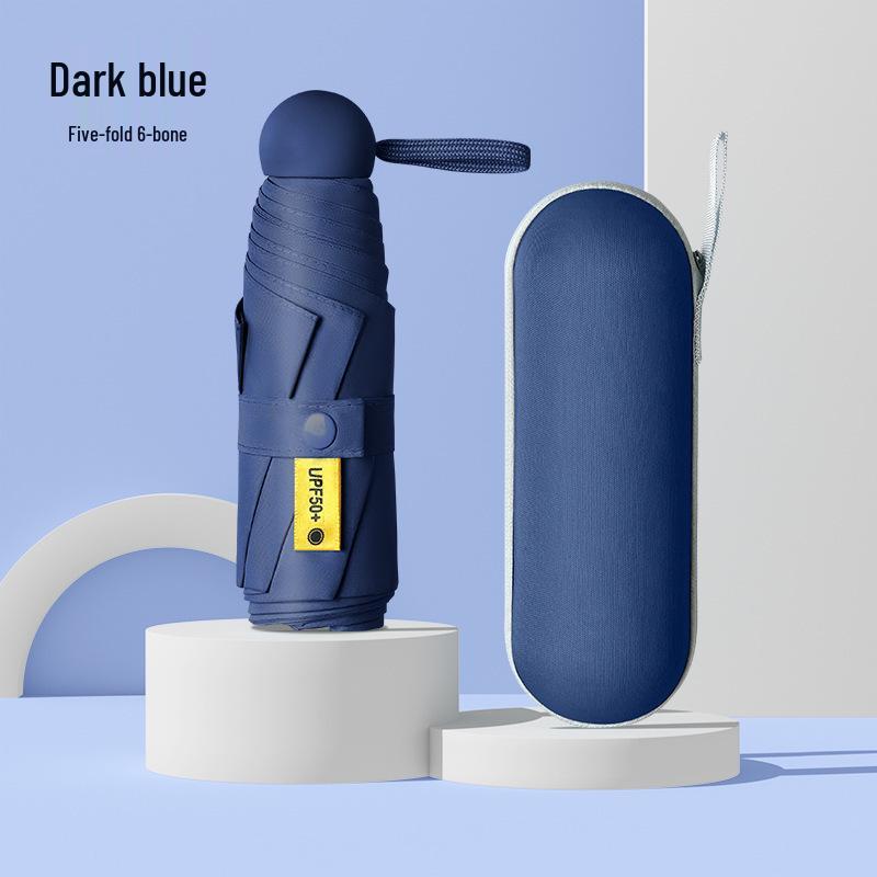 Mini Ultralight Five-Fold Anti-UV Umbrella - Portable Dual-Use for Sun and Rain, Customizable Women's Sunshade.