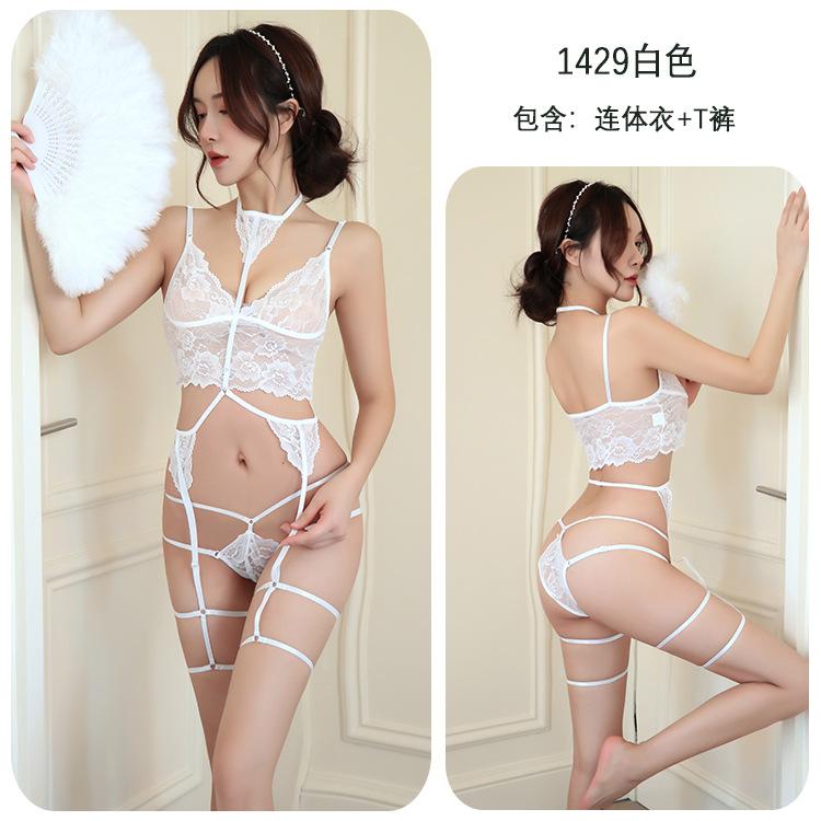 Sex lingerie transparent sexy suit lace uniform seduction onesie female passion