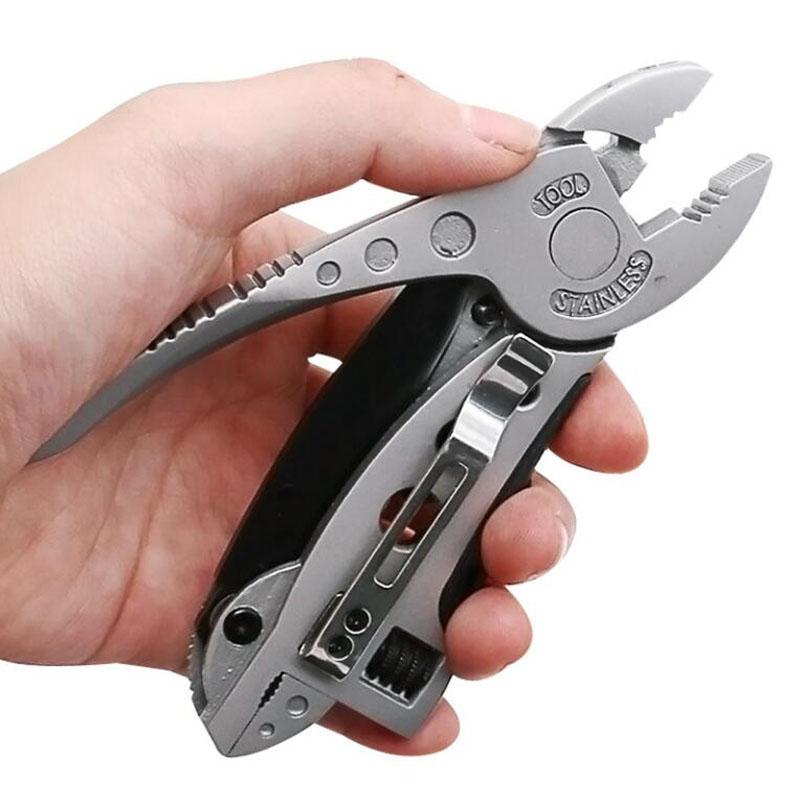 Fold Multi Tools Repair Adjust Screwdriver Wrench Jaw Plier Multipurpose Multifunction Spanner Gear Outdoor Survive Camp