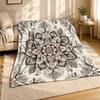 Lotus Floral Mandala Coral Fleece Blanket
