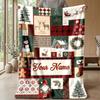 Weihnachts-Bettdecke mit individuellem Namen, Flanell, warm, gemütlich, Überwurf, Heimdekoration, Weihnachtsgeschenk