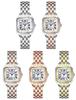Women's Ultra-Thin Roman Numeral Square Watch with Steel Band and Waterproof Design