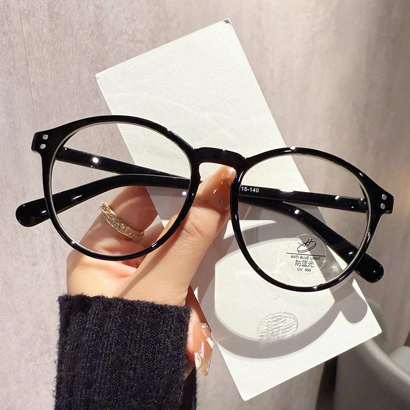 Anti-blue glasses frame men's and women's retro myopia glasses student fashion glasses hair flat glasses