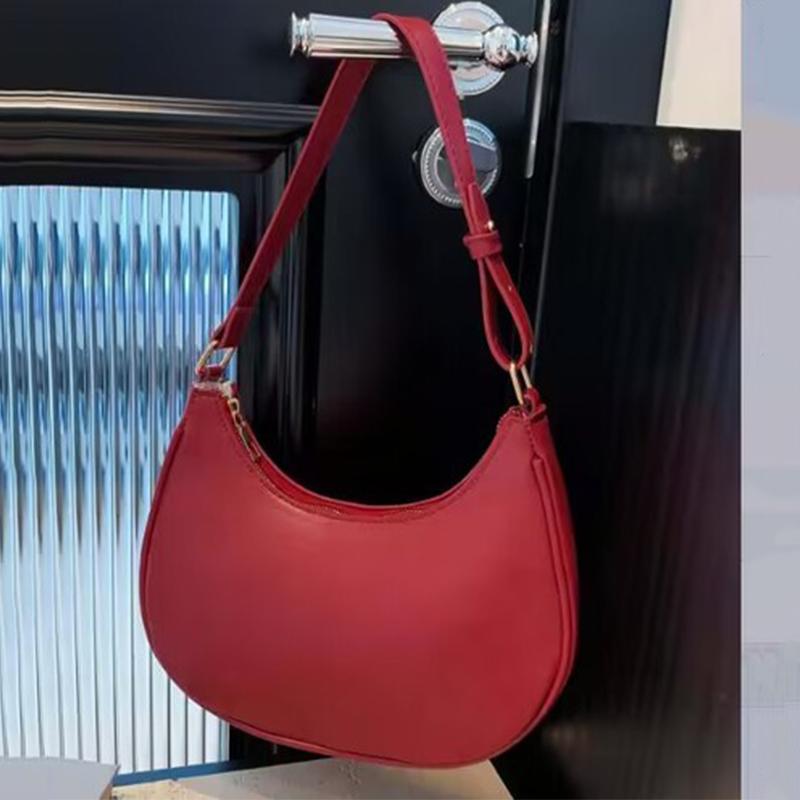 Yogodlns Trendy New Underarm Bag For Women PU Leather Shoulder Bag Vintage Dumpling Bag Designer Girls Portable Handbag Totes