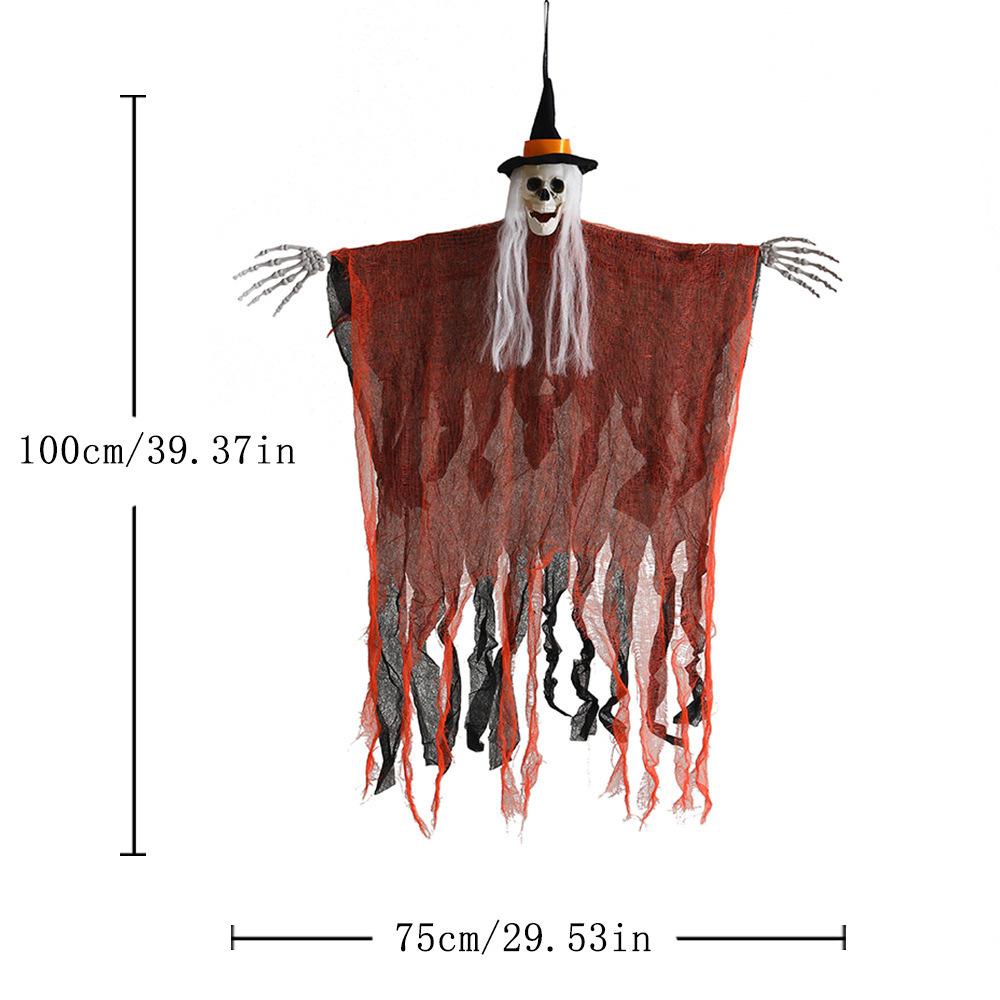 1PC Halloween Ornaments Pumpkin Hanging Ghost Face Gauze Hanging Ghost Festival Haunted House Courtyard Party Atmosphere Arrangement Props