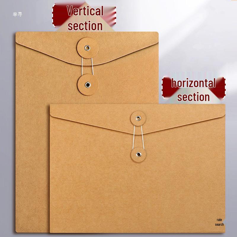 Retro torby na dokumenty z papieru kraft ze sznurkiem - Zestaw 4 sztuk