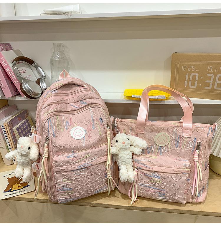 School Bag New High Value Ins Japanese Backpack Cute Casual Simple Large Capacity School Bag Versatile Commuter Make-up Bag