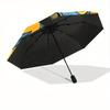1pc Floral Birds Automatic Open/close Folding Compact Umbrella, 8-Rib Sturdy Canopy, Lightweight Portable, Everyday Use, Gift, Outdoor Umbrella, Trave
