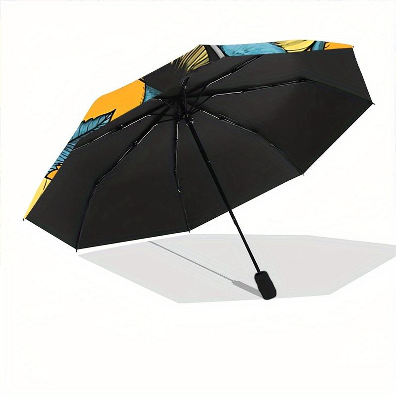 1pc Floral Birds Automatic Open/close Folding Compact Umbrella, 8-Rib Sturdy Canopy, Lightweight Portable, Everyday Use, Gift, Outdoor Umbrella, Trave