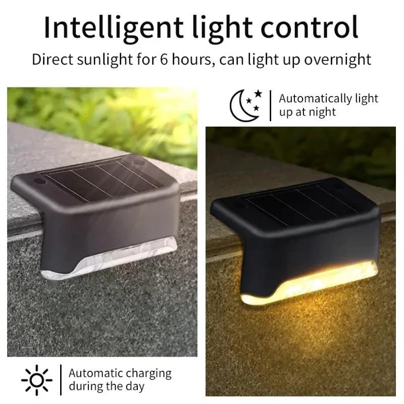 Outdoor Solar Stair Lights LED Waterproof Railing Fence Lights for Garden Yard Step Lighting Enhances Night Safety and Ambience