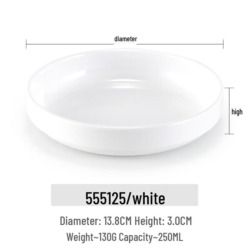 Korean Melamine Round White Appetizer Plate