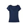 Women's Scoop Neck Short Sleeve T Shirt Slim Fit Solid Color Basic Casual Tee Top