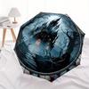 1pc Haunted Castle Stained GlassUmbrella with Plastic Handle,Suitable for All Seasons Home Travel Outdoor UmbrellaB1569