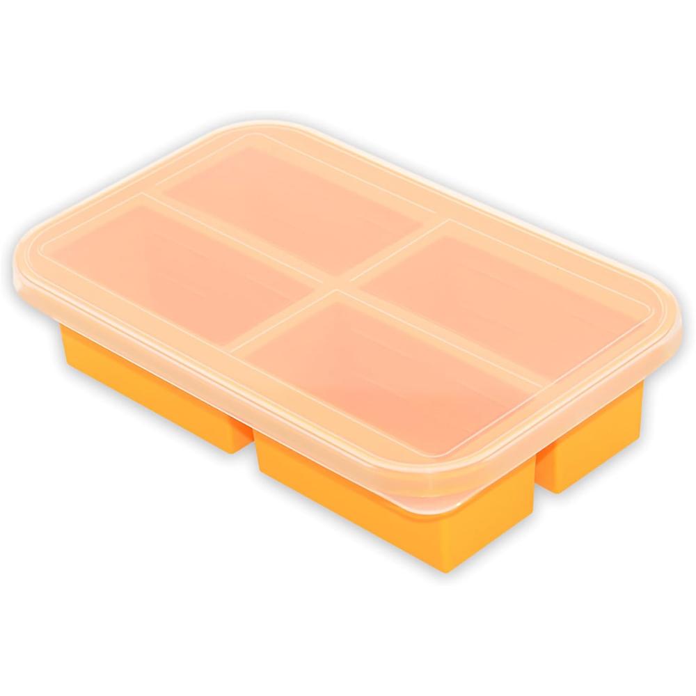 1 Cup Silicone Freezer Trays with Lid, Soup Freezer Trays & Molds & Containers,Large Silicone Ice Cube Tray For Freezing