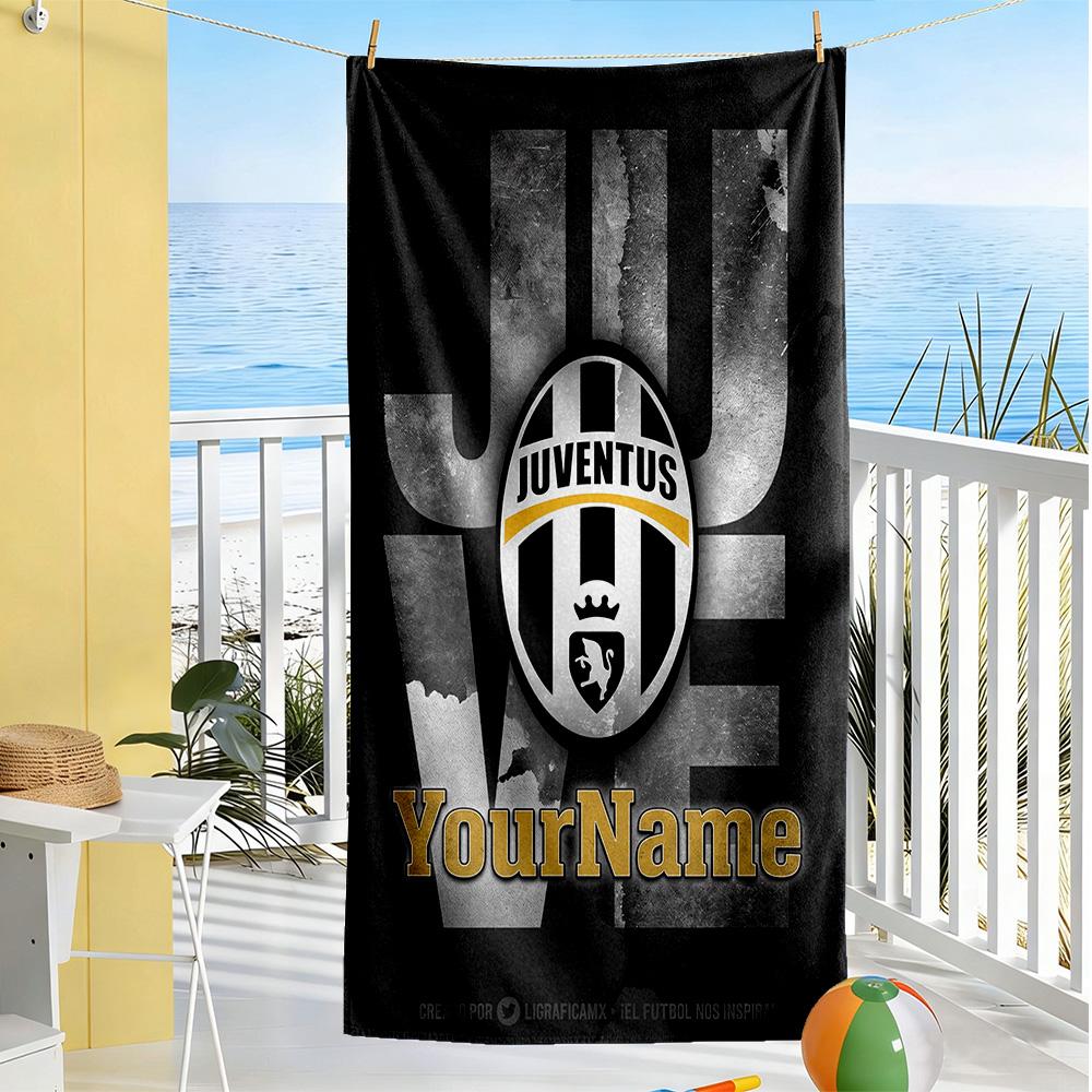 Juventus Customizable Name Beach Towel Super Soft & Absorbent Portable for SwimmingBeachCamping Travel Beach AccessoriesGym