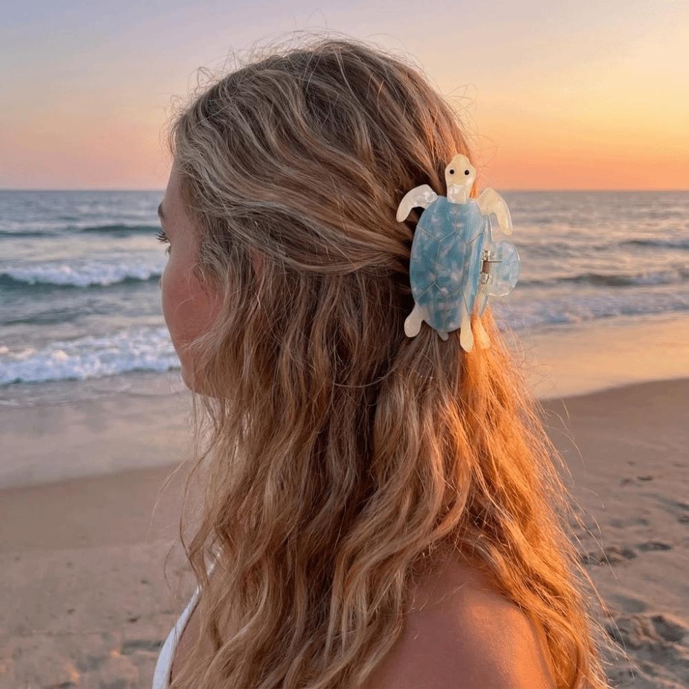 Ocean Series Acetate Turtle Hair Claw Sea Creature Big Shark Clip Fashion Animal Hair Clip  Girl