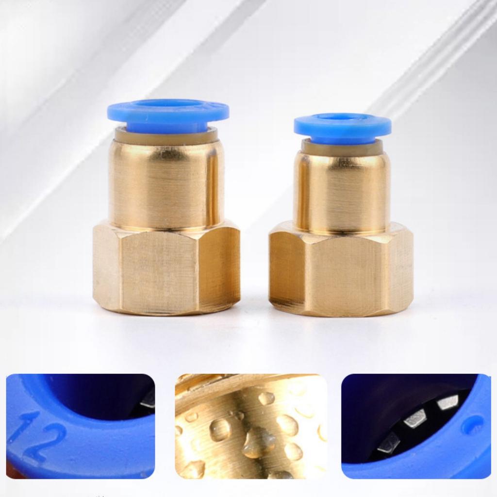 Pneumatic Air Pipe Quick Connector 1/8" 1/4" 3/8" 1/2" Female Thread To 4/6/8mm Irrigation Washing Slip-lock Straight Joint 3Pcs