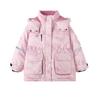 Girls' Workwear Down Jacket for Little Girls In Winter with Hood, Windproof and Warm Children's Thick Winter Clothes