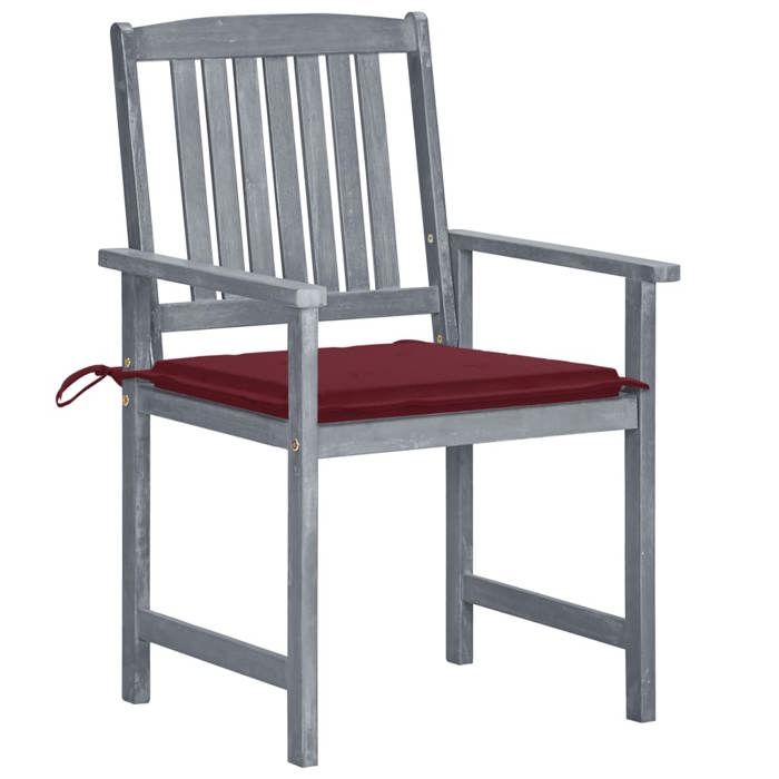 Maison Exclusive - Chaises de jardin et coussins lot de 8 Bois acacia solide Gris