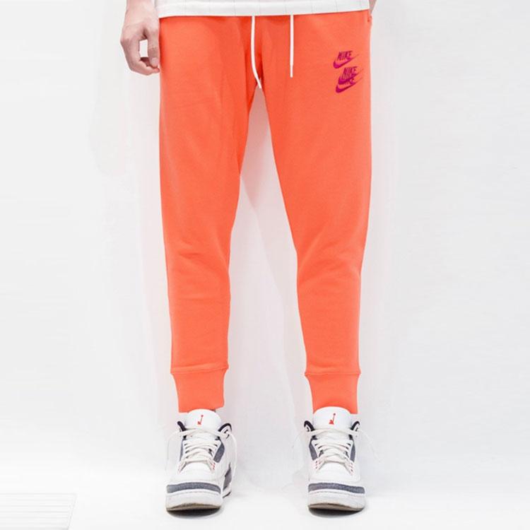 Nike Casual Sports Jogger Pants with Swoosh Design Men Bottoms Orange DD0885-842