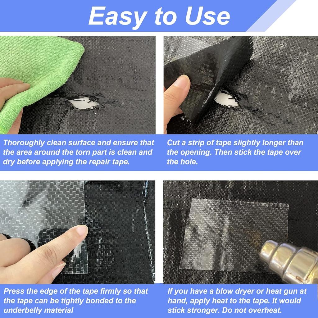 PlusRoc RV Underbelly Material RV Underbelly Tape Waterproof Flex Belly Tape With Permanent Sealing Adhesive For Mobile Home, Camper Travel Trailer,