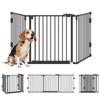 Dog Barrier Gate Freestanding Adjustable Protective Gate 202.5 X 76 Cm Dog Gate Foldable Door Safety Gate Dog Barrier Gate for Stairs, Doors, Kitchen